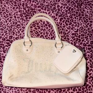 Juicy Couture Cream Satchel with Sparkle Accents